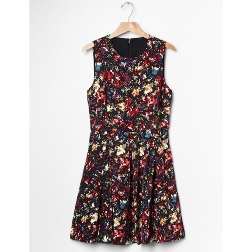 NWT GAP True Black Confetti Fit & Flare Dress Size 12 - Pockets, Sleeveless